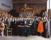 Gerard ter Borch the Younger The Ratification of the Treaty of Munster, 15 May 1648 oil painting on canvas